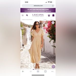 Lascana floral V-neck maxi dress. Size 4.